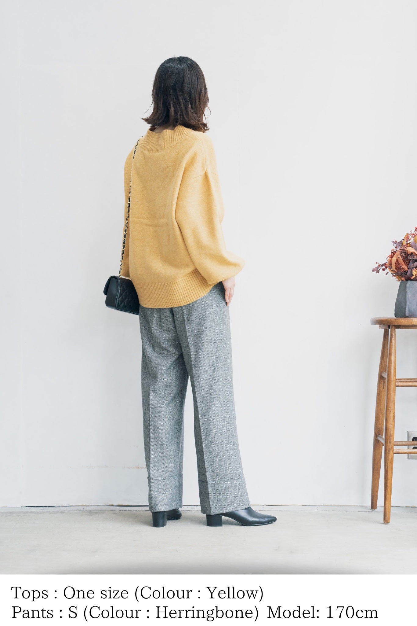 センタープレスワイドパンツ
