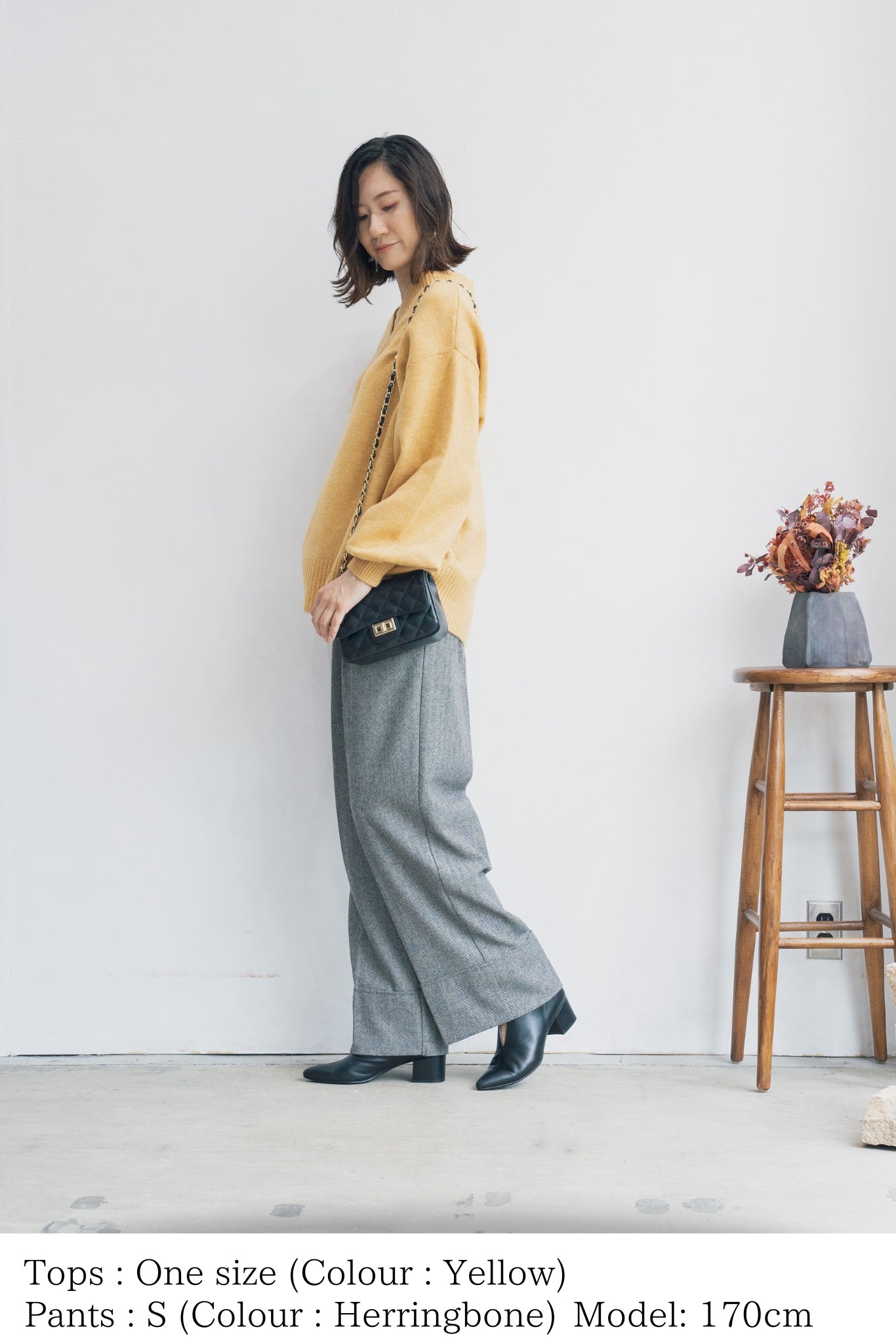 センタープレスワイドパンツ
