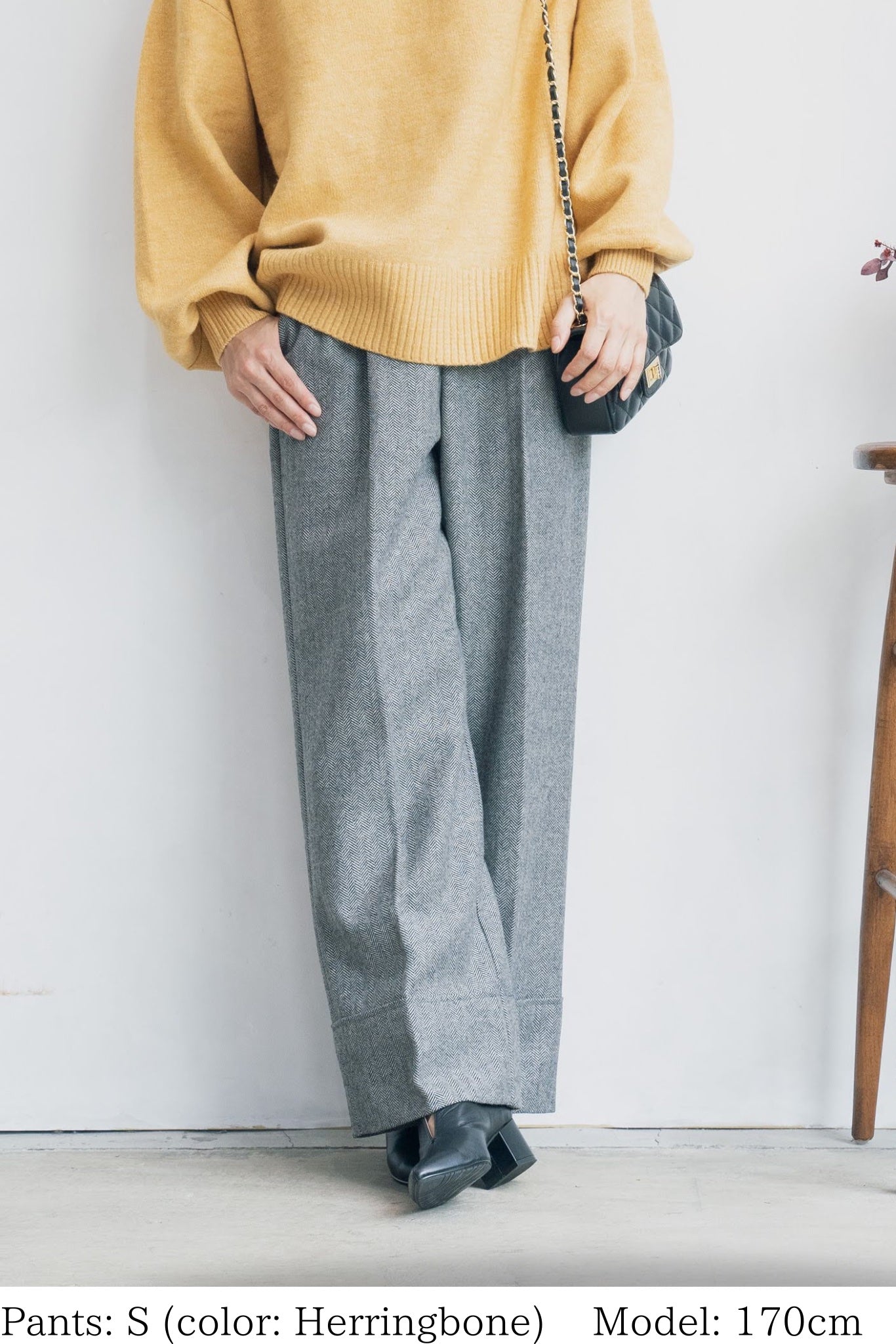 センタープレスワイドパンツ